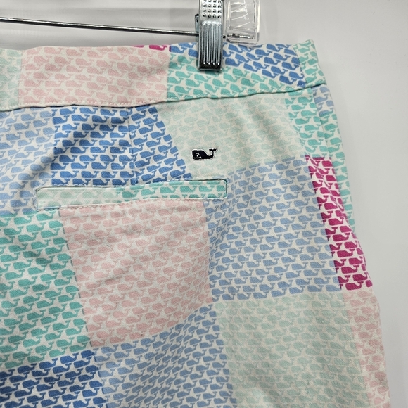 Vineyard Vines for Target Patchwork Whale Shorts Pink Blue Womens size 14 - Picture 6 of 8